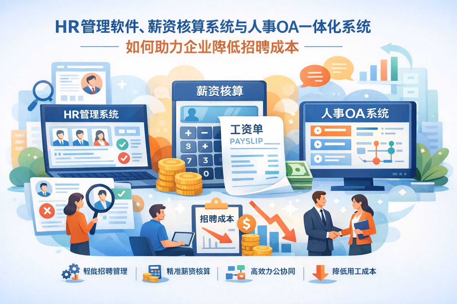 HR管理软件、薪资核算系统与人事OA一体化系统如何助力企业降低招聘成本