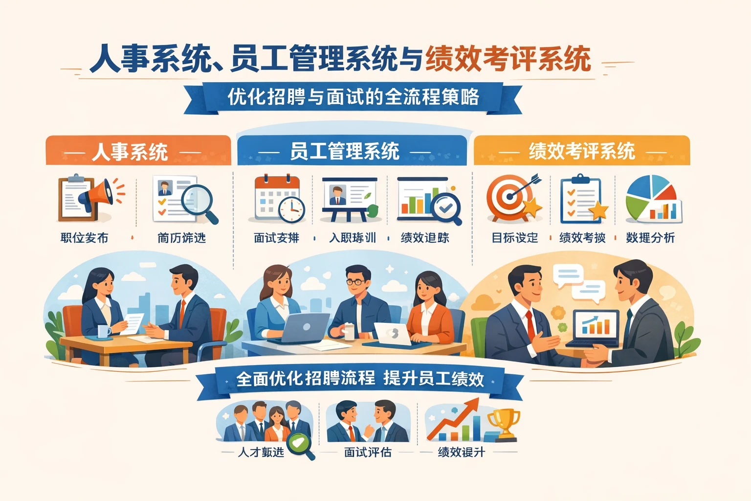 人事系统、员工管理系统与绩效考评系统：优化招聘与面试的全流程策略