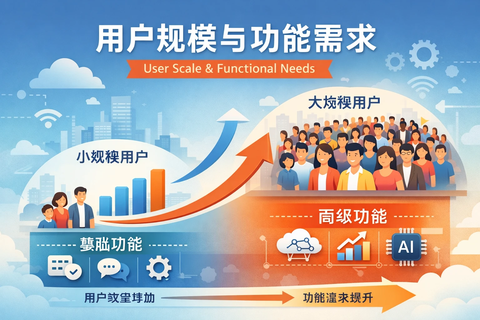 用户规模与功能需求