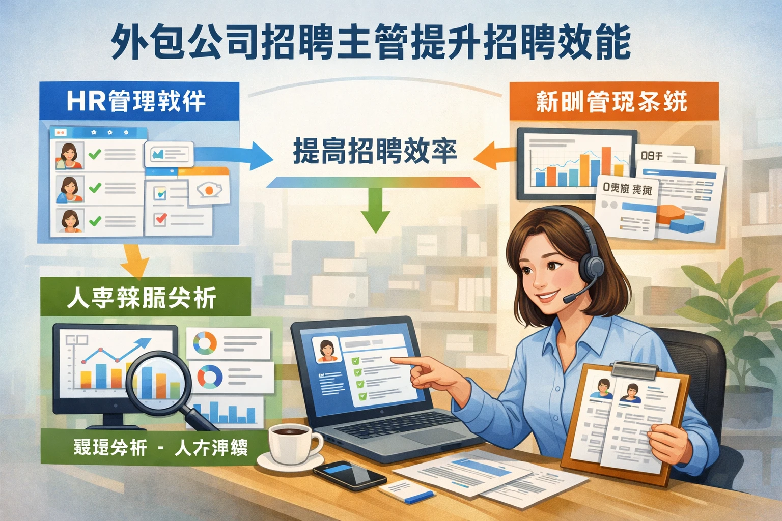 外包公司招聘主管如何通过HR管理软件、薪酬管理系统和人事数据分析系统提升招聘效能