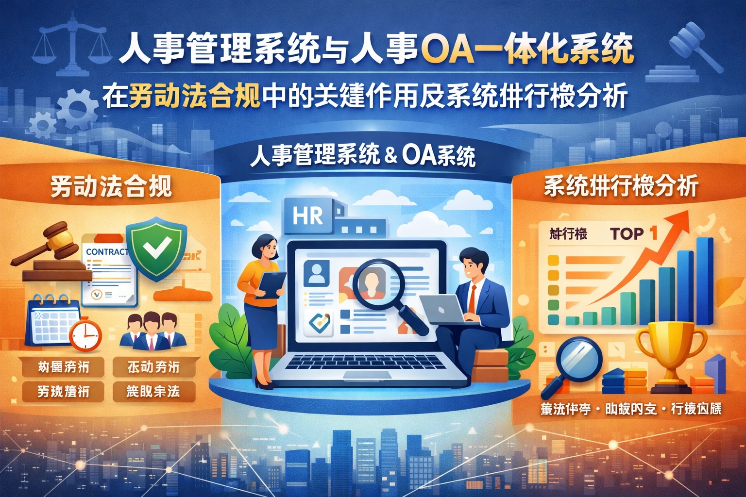 人事管理系统与人事OA一体化系统在劳动法合规中的关键作用及系统排行榜分析