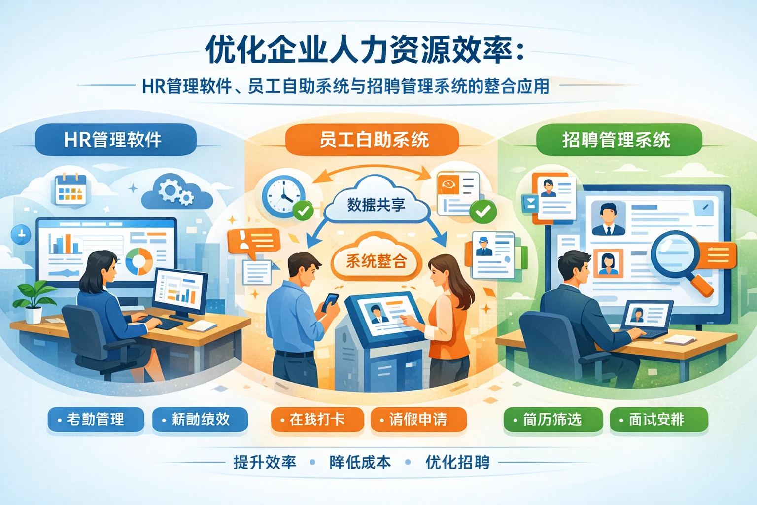 优化企业人力资源效率：HR管理软件、员工自助系统与招聘管理系统的整合应用