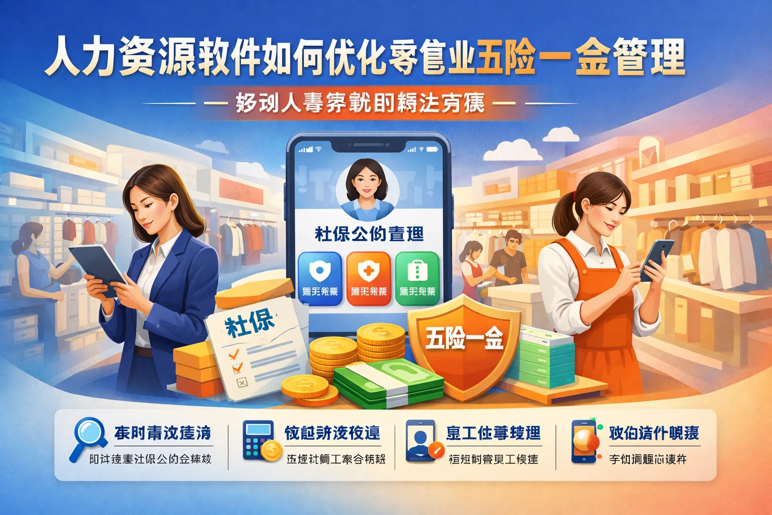 人力资源软件如何优化零售业五险一金管理:移动人事系统的解决方案