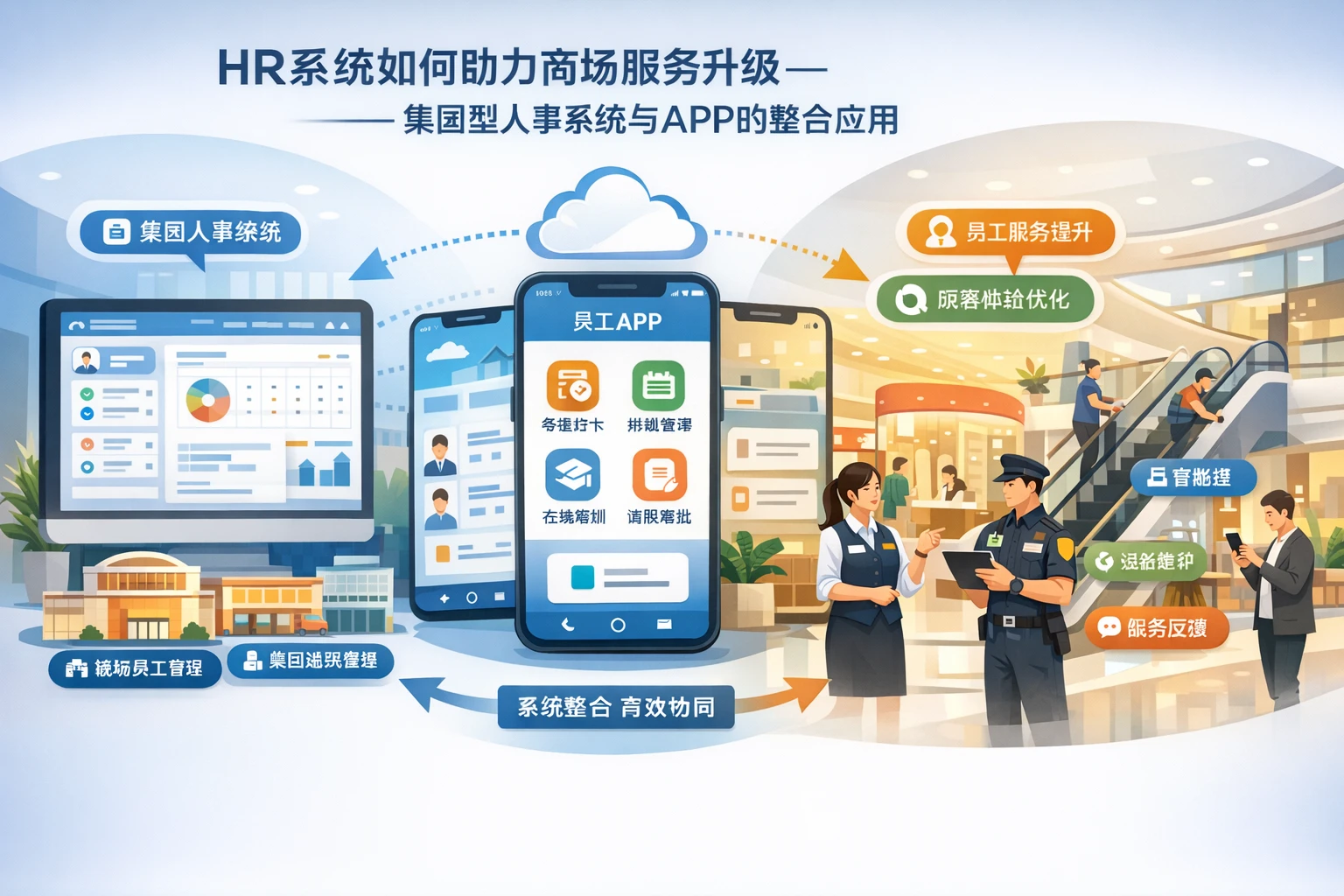 HR系统如何助力商场服务升级——集团型人事系统与APP的整合应用
