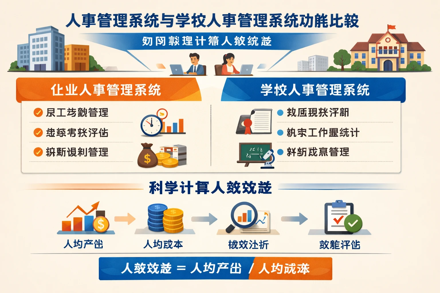 人事管理系统与学校人事管理系统功能比较：如何科学计算人效效益