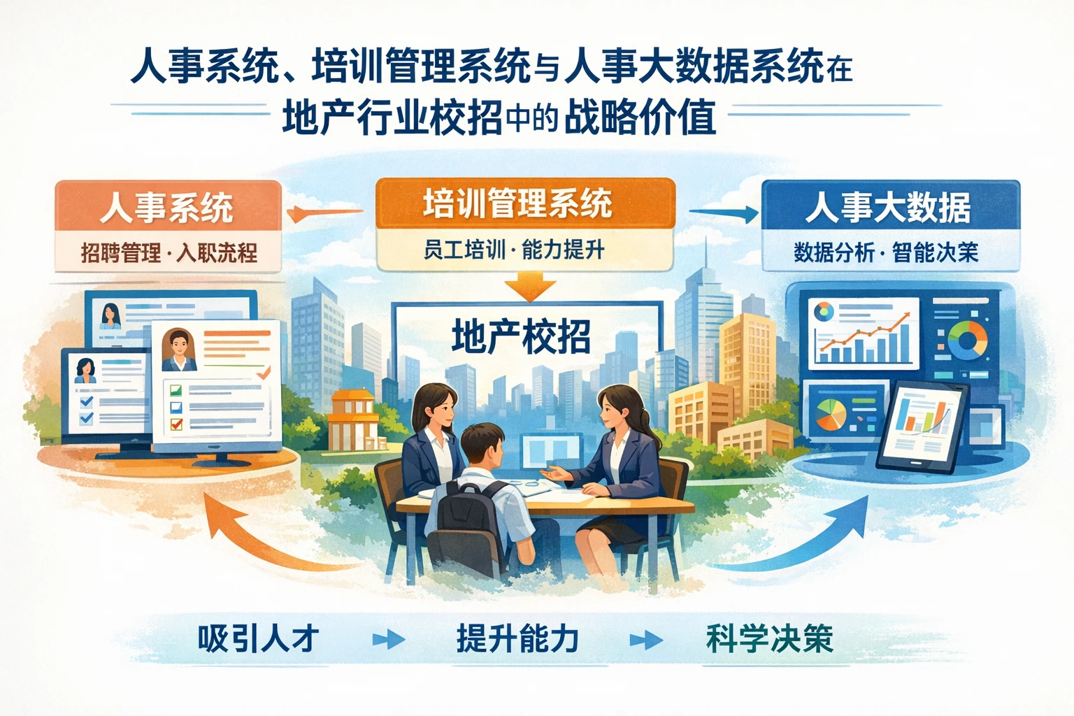 人事系统、培训管理系统与人事大数据系统在地产行业校招中的战略价值