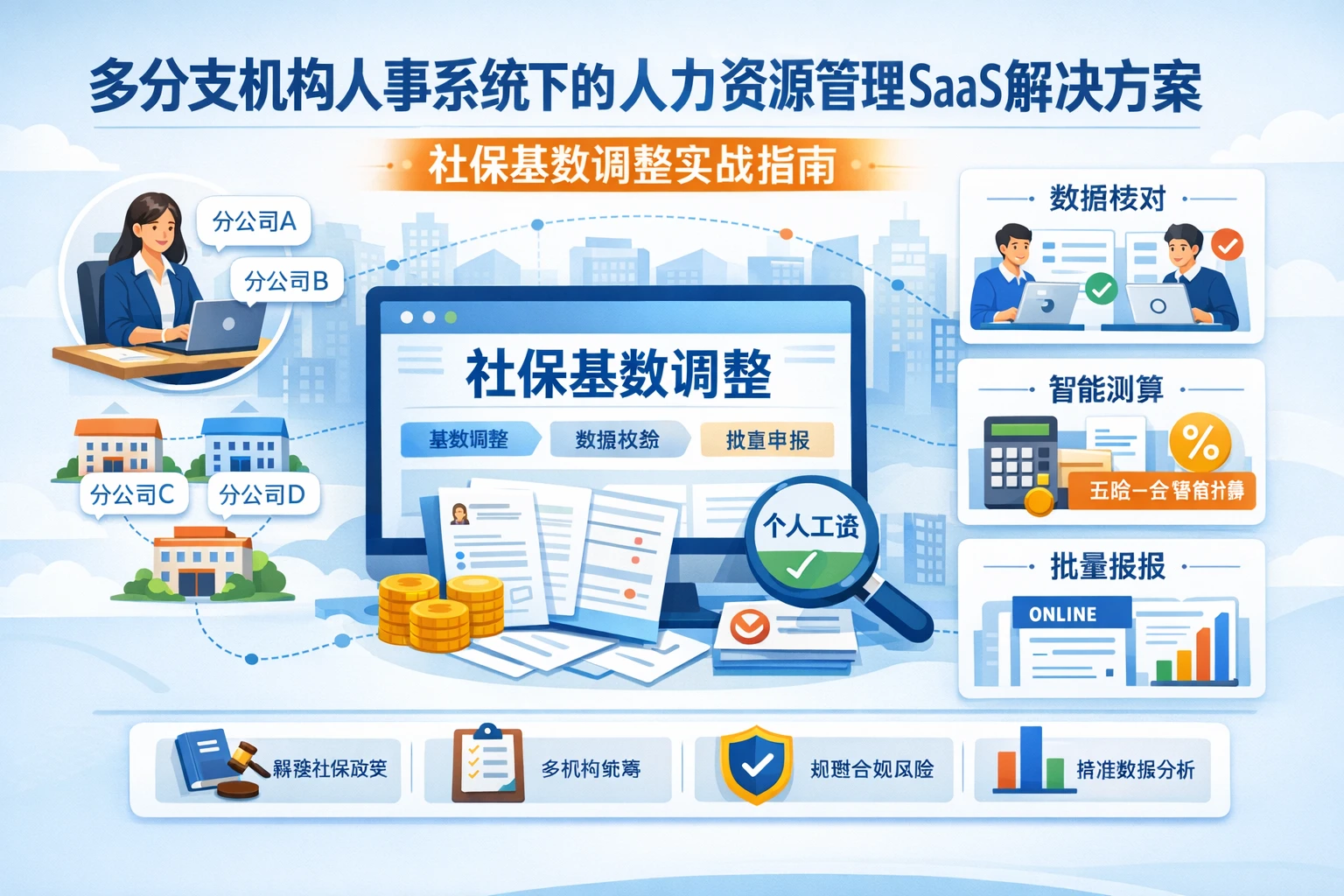 多分支机构人事系统下的人力资源管理SaaS解决方案：社保基数调整实战指南