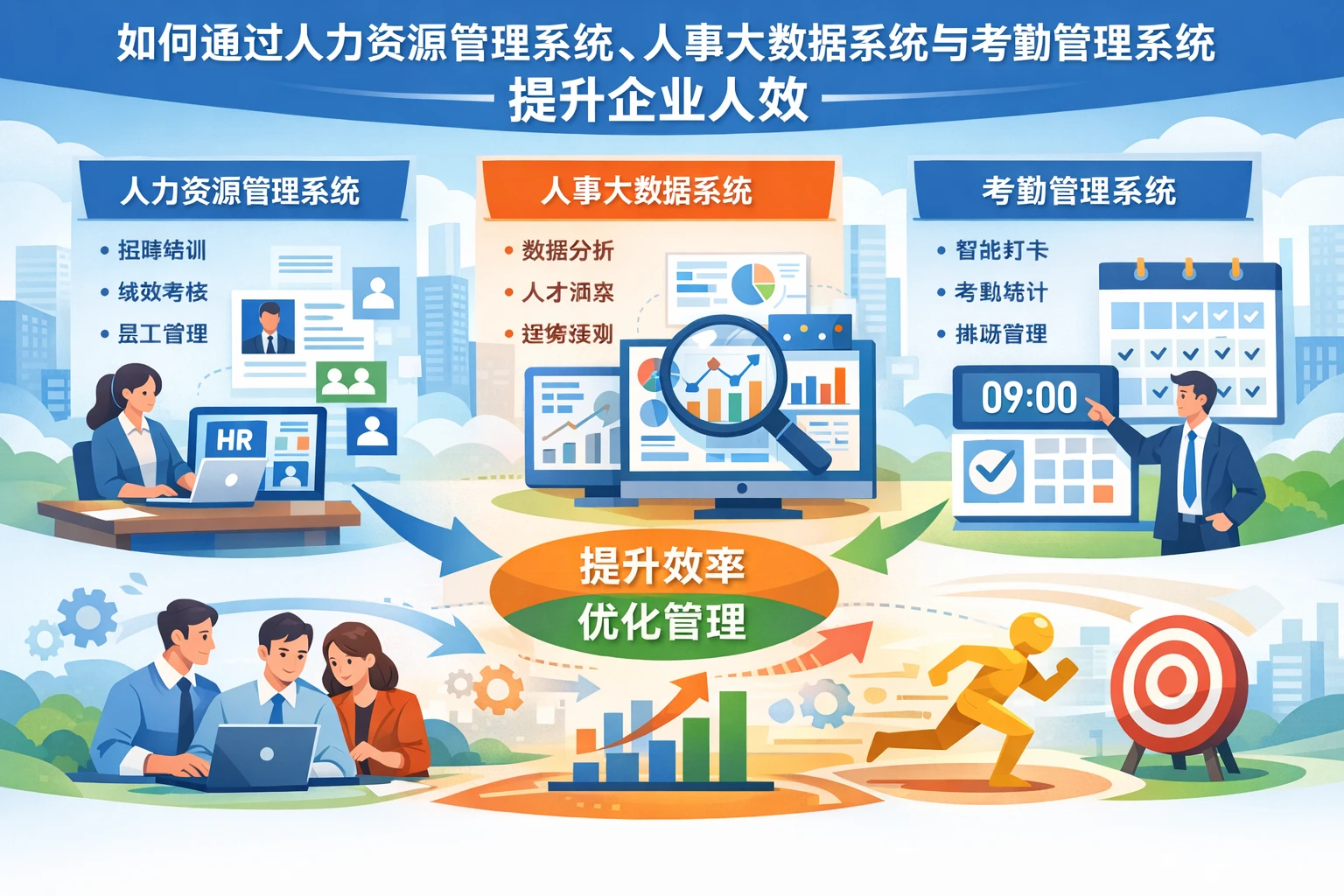 如何通过人力资源管理系统、人事大数据系统与考勤管理系统提升企业人效