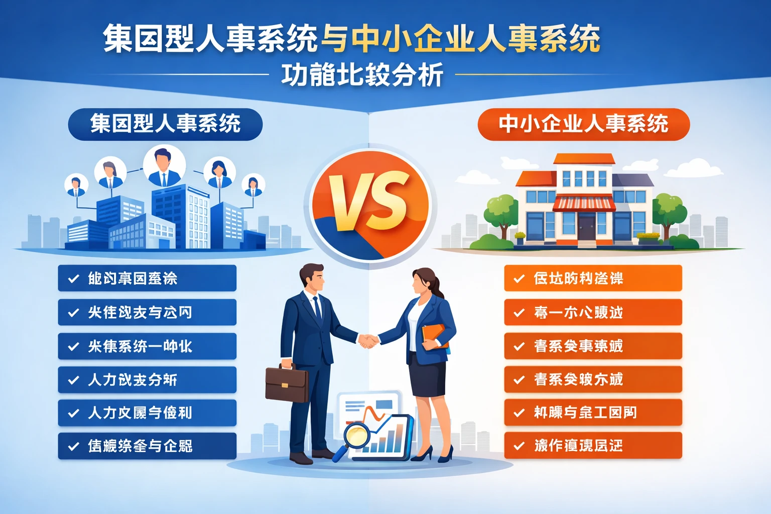 集团型人事系统与中小企业人事系统功能比较分析