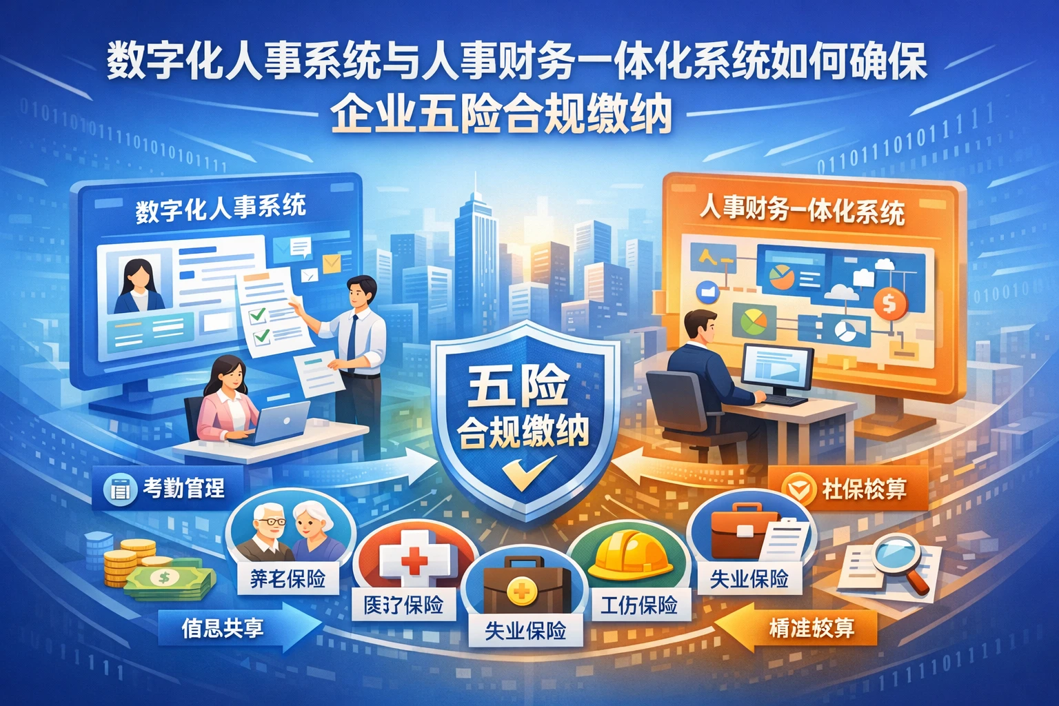 数字化人事系统与人事财务一体化系统如何确保企业五险合规缴纳