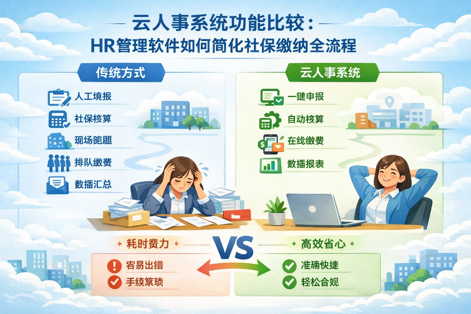云人事系统功能比较:HR管理软件如何简化社保缴纳全流程