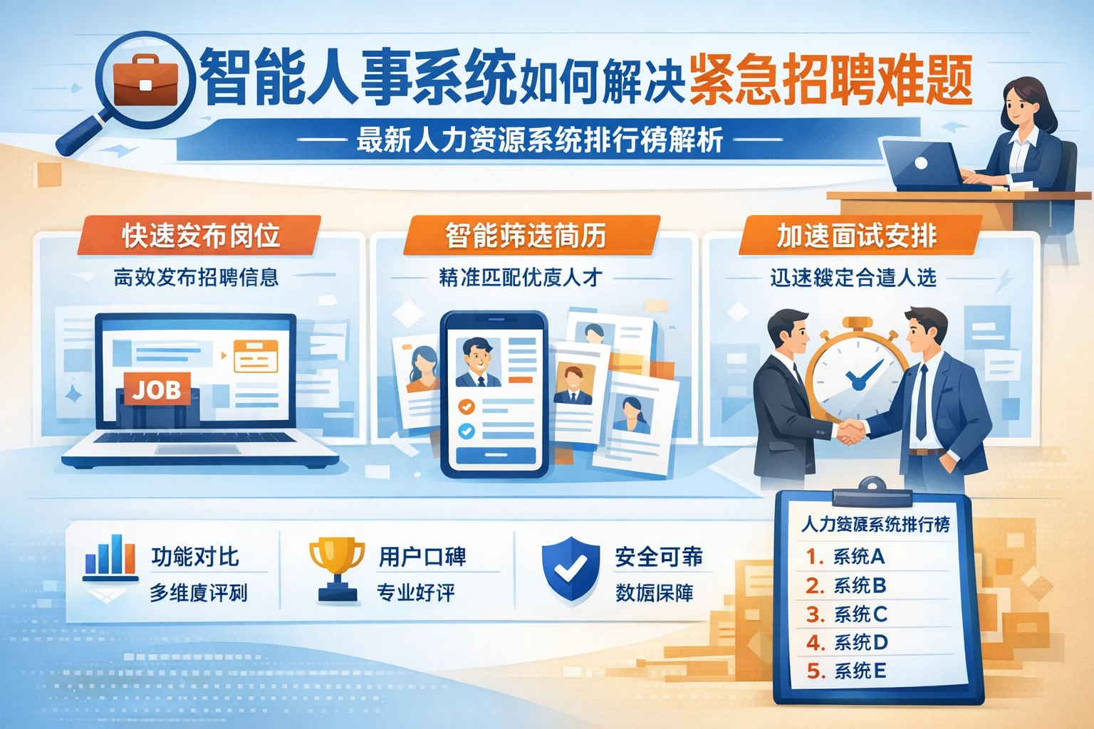 智能人事系统如何解决紧急招聘难题——最新人力资源系统排行榜解析