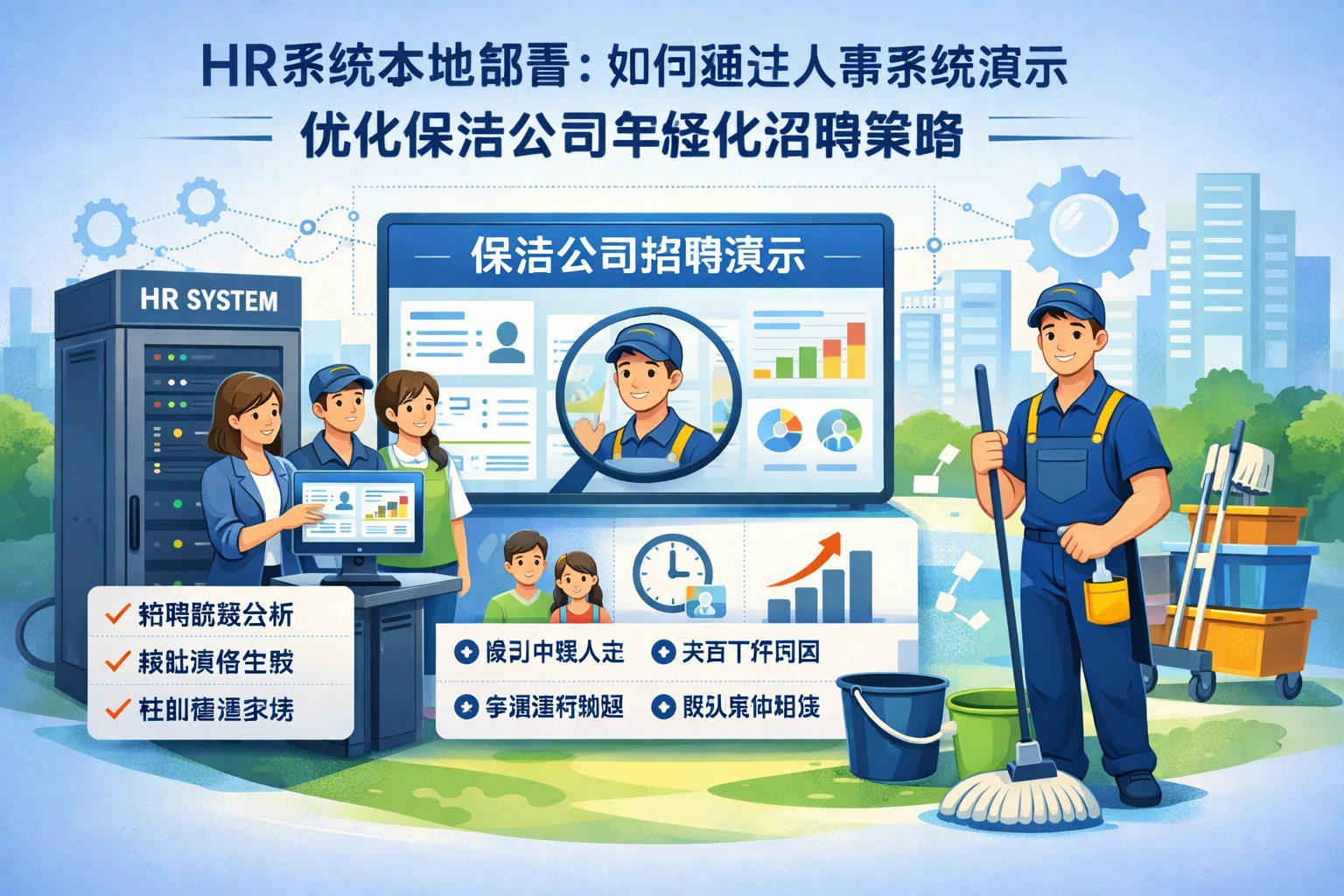 HR系统本地部署：如何通过人事系统演示优化保洁公司年轻化招聘策略