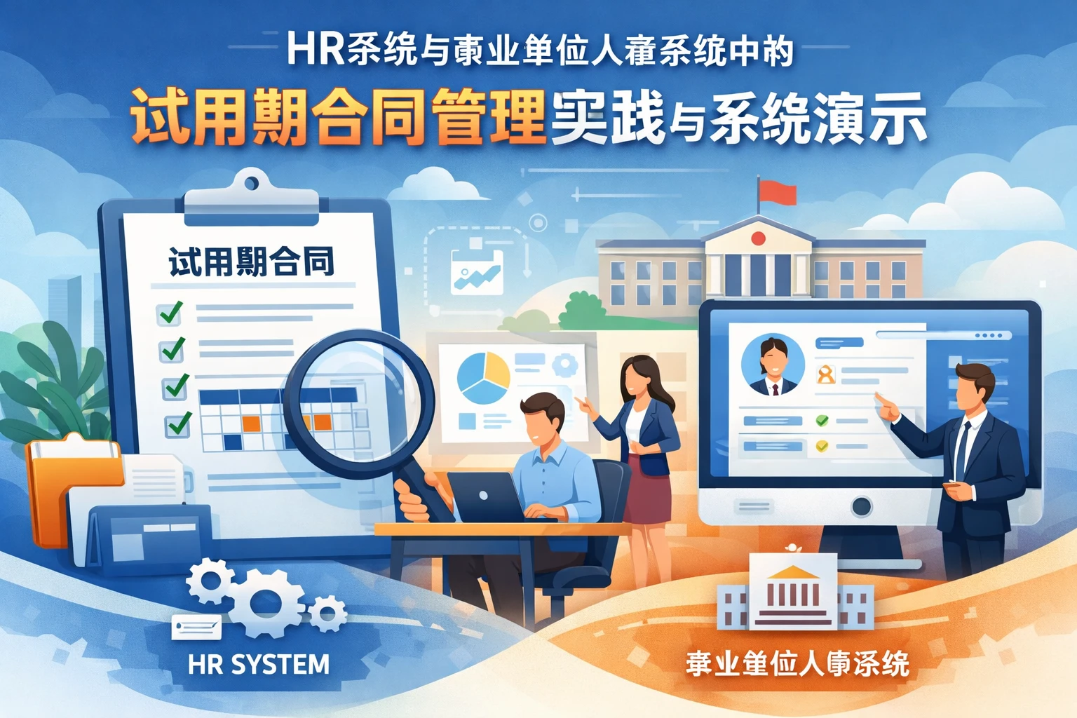 HR系统与事业单位人事系统中的试用期合同管理实践与系统演示
