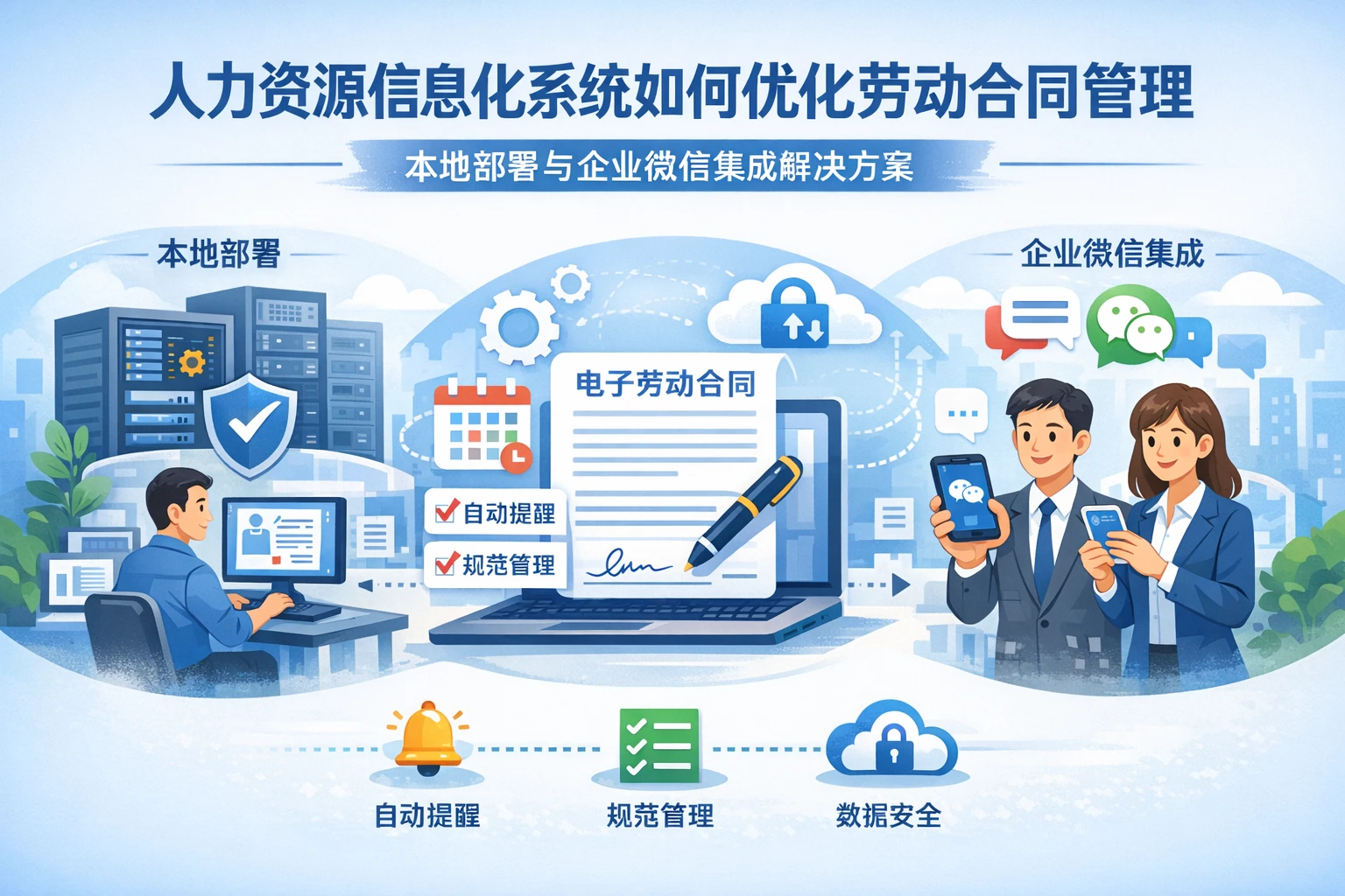 人力资源信息化系统如何优化劳动合同管理：本地部署与企业微信集成解决方案