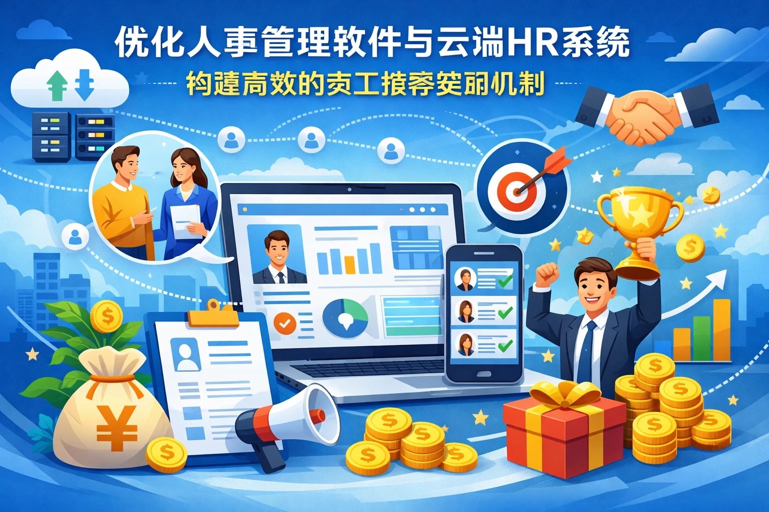 优化人事管理软件与云端HR系统，构建高效的员工推荐奖励机制