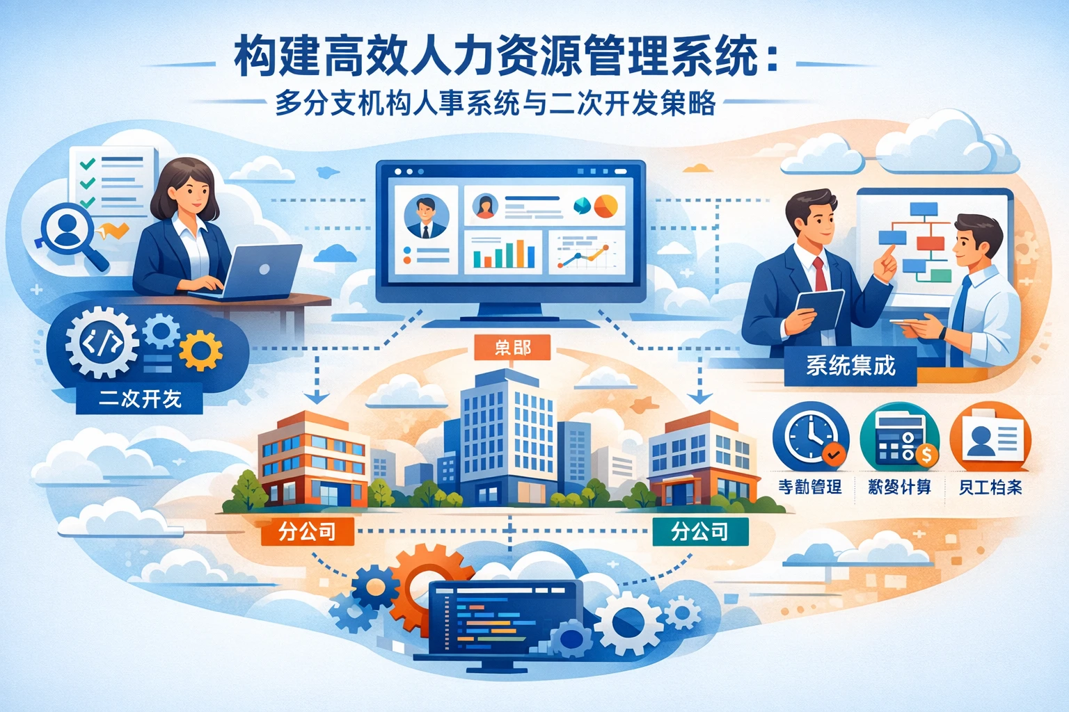 构建高效人力资源管理系统：多分支机构人事系统与二次开发策略