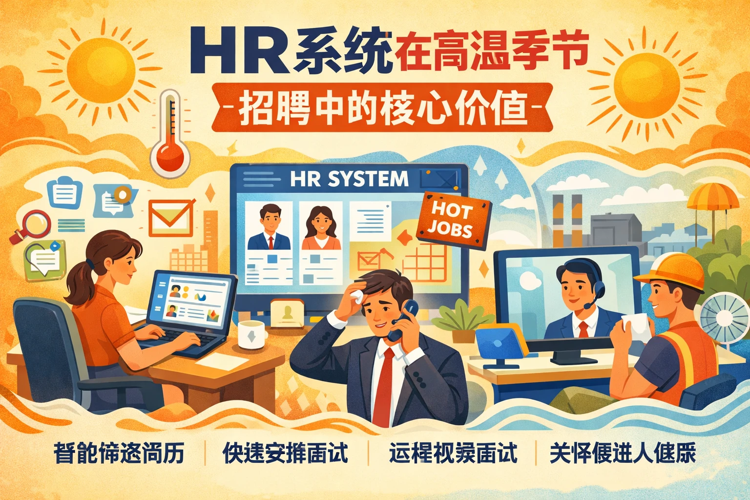 HR系统在高温季节招聘中的核心价值