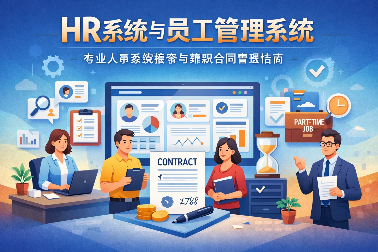 HR系统与员工管理系统：专业人事系统推荐与兼职合同管理指南