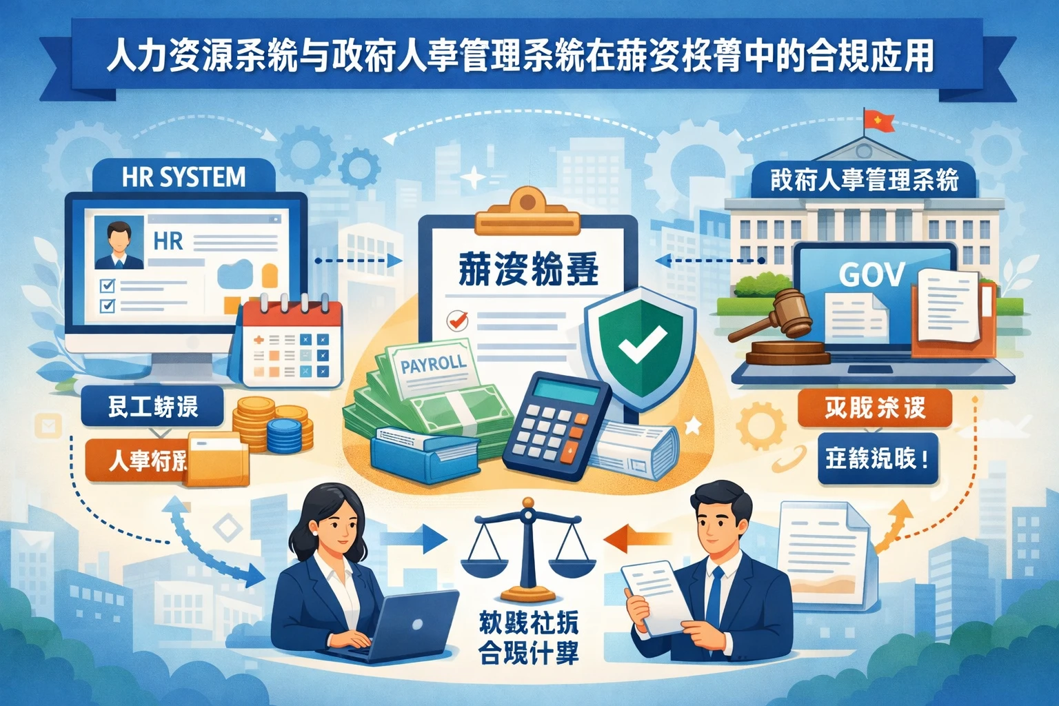 人力资源系统与政府人事管理系统在薪资核算中的合规应用