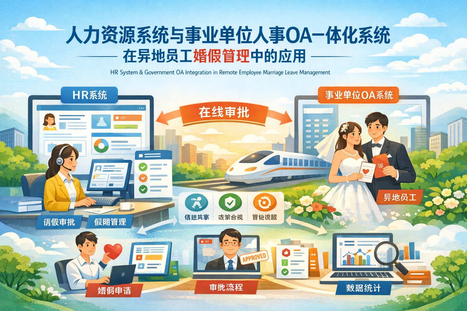 人力资源系统与事业单位人事OA一体化系统在异地员工婚假管理中的应用