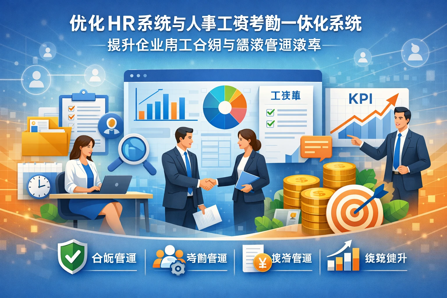 优化HR系统与人事工资考勤一体化系统，提升企业用工合规与绩效管理效率