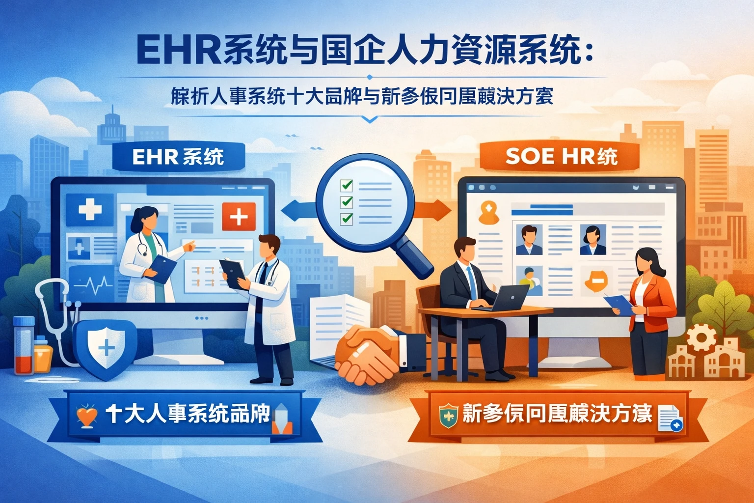 EHR系统与国企人力资源系统：解析人事系统十大品牌与新参保问题解决方案