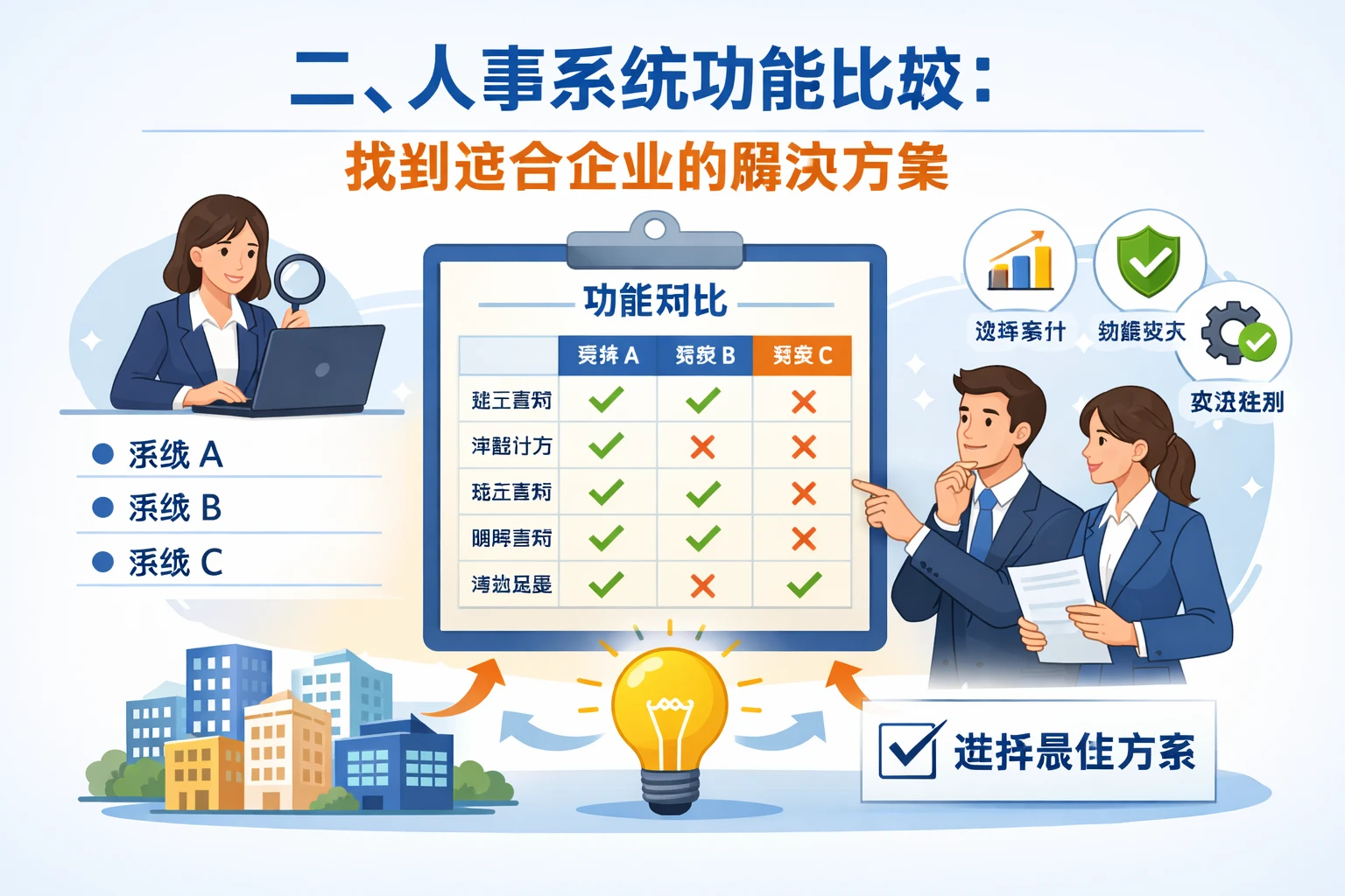 二、人事系统功能比较：找到适合企业的解决方案