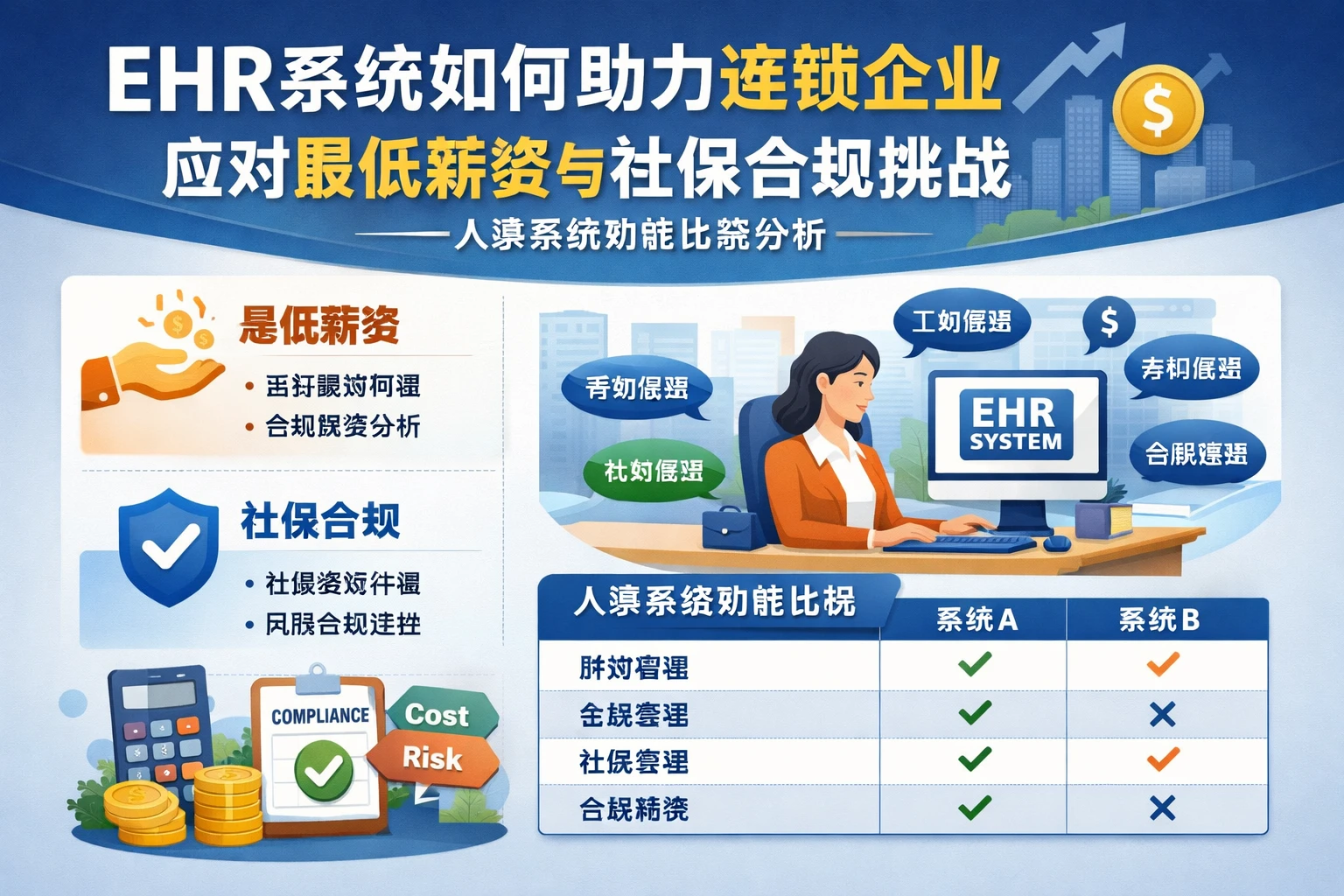 EHR系统如何助力连锁企业应对最低薪资与社保合规挑战——人事系统功能比较分析
