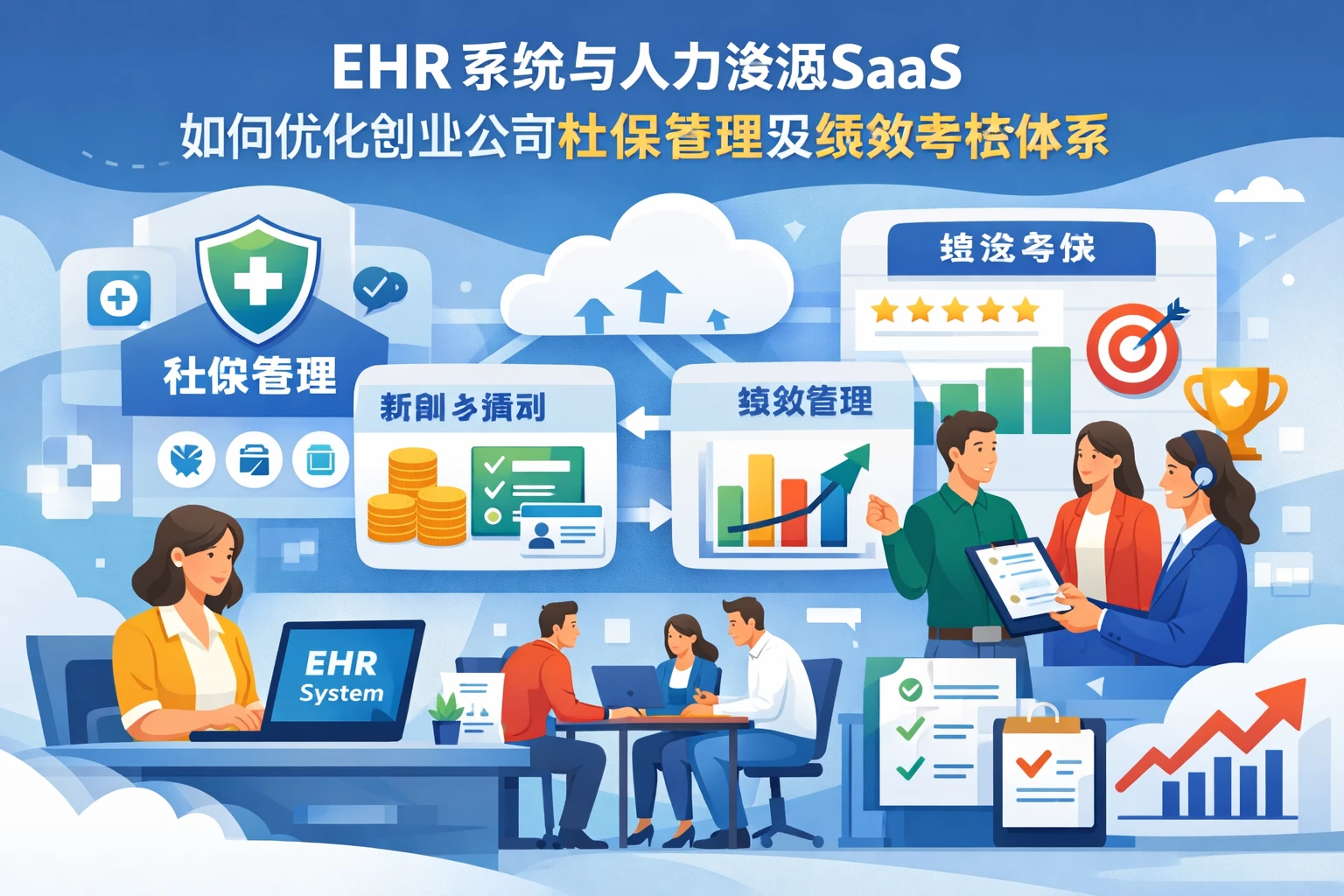 EHR系统与人力资源SaaS如何优化创业公司社保管理及绩效考核体系
