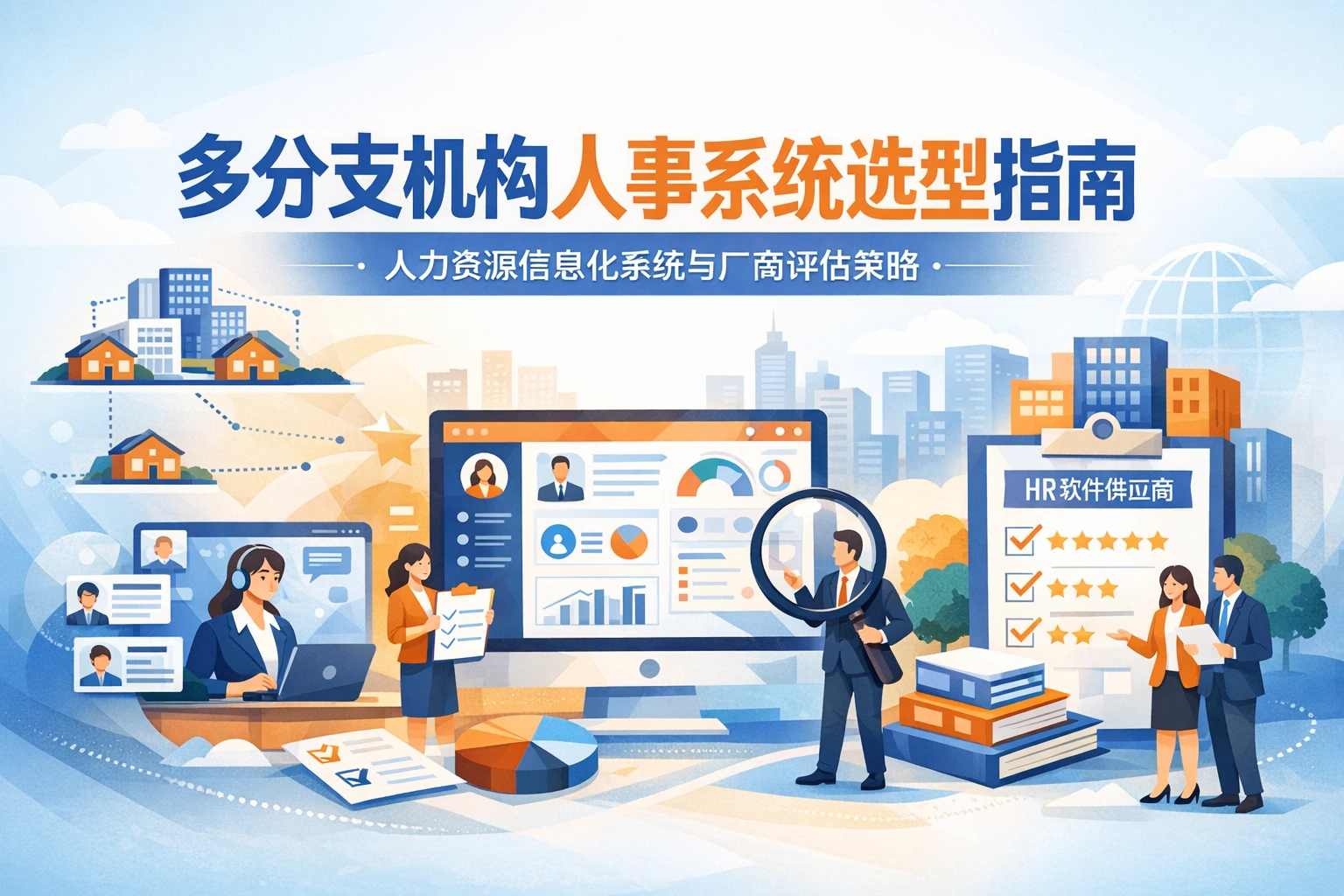 多分支机构人事系统选型指南:人力资源信息化系统与厂商评估策略