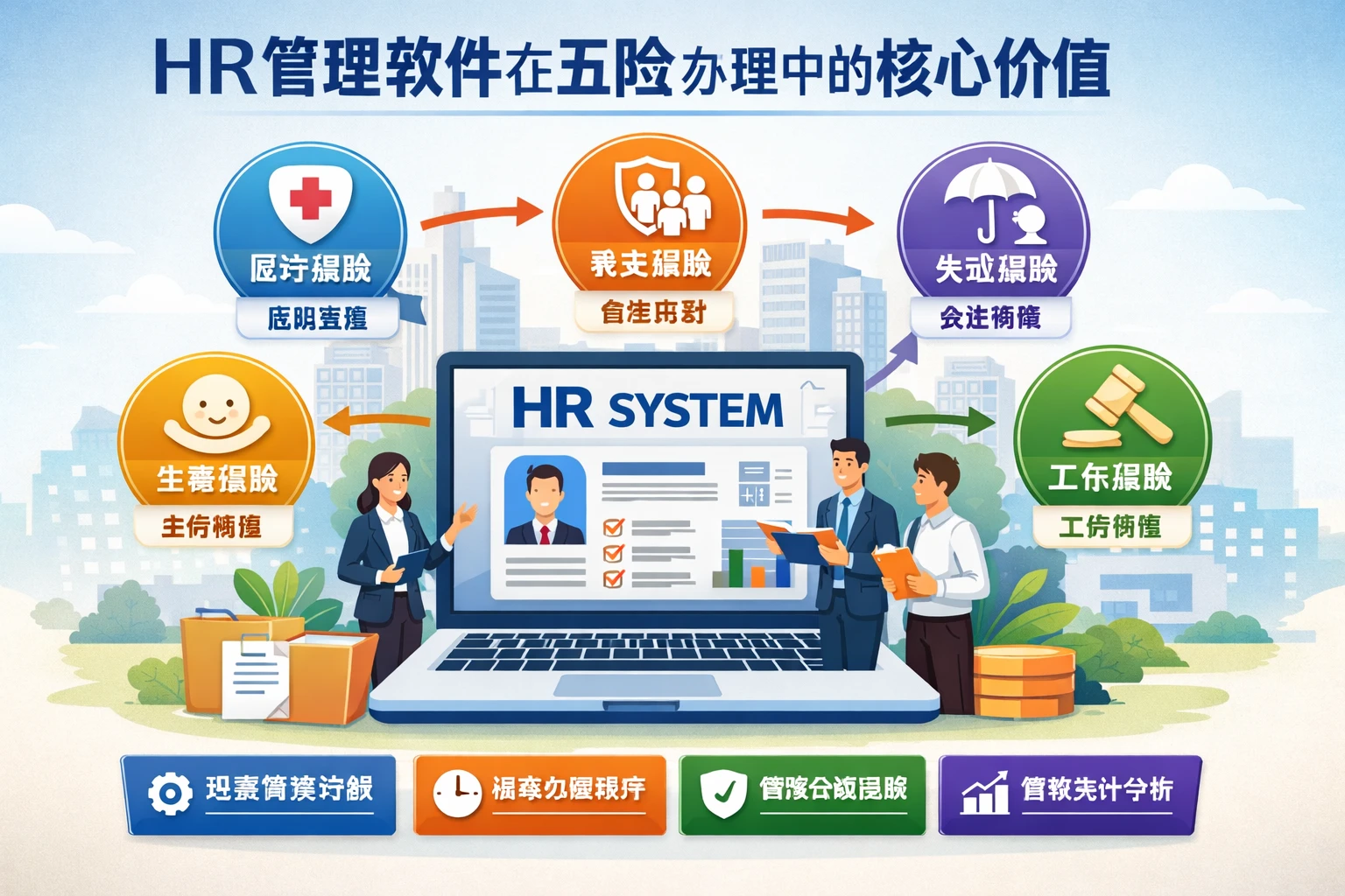 HR管理软件在五险办理中的核心价值