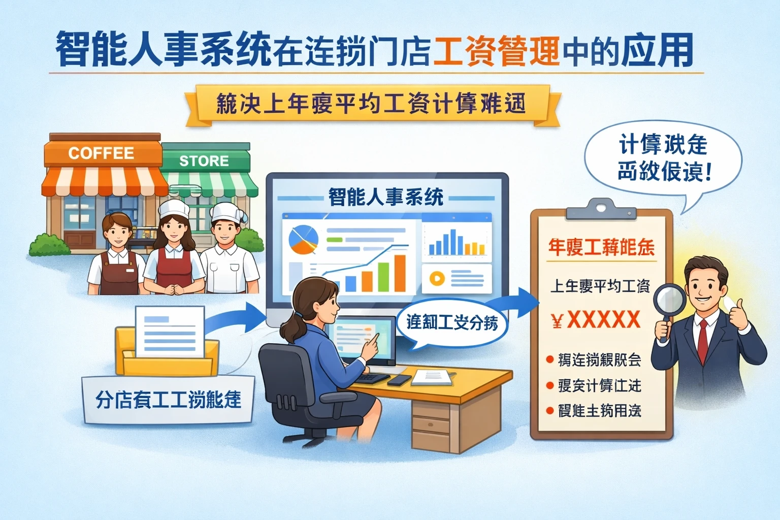 智能人事系统在连锁门店工资管理中的应用：解决上年度平均工资计算难题