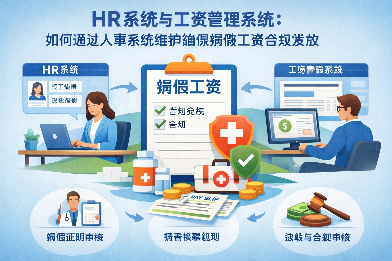HR系统与工资管理系统：如何通过人事系统维护确保病假工资合规发放