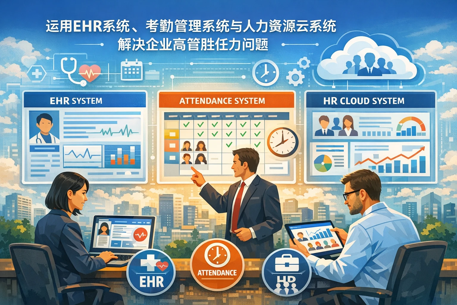 运用EHR系统、考勤管理系统与人力资源云系统解决企业高管胜任力问题