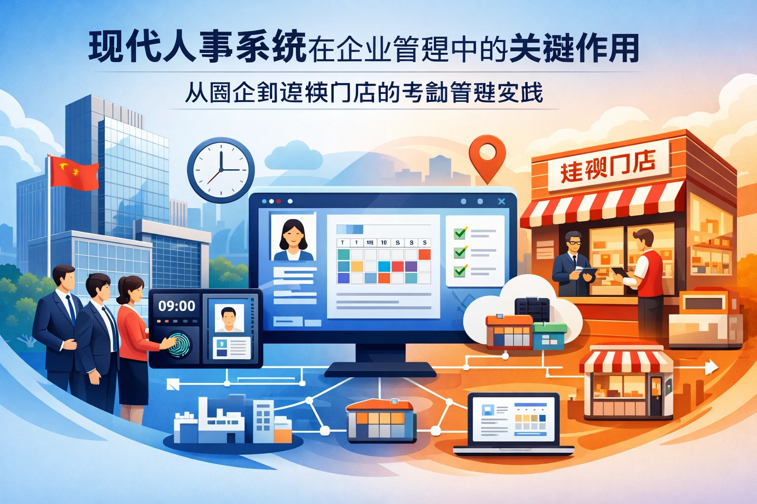 现代人事系统在企业管理中的关键作用：从国企到连锁门店的考勤管理实践