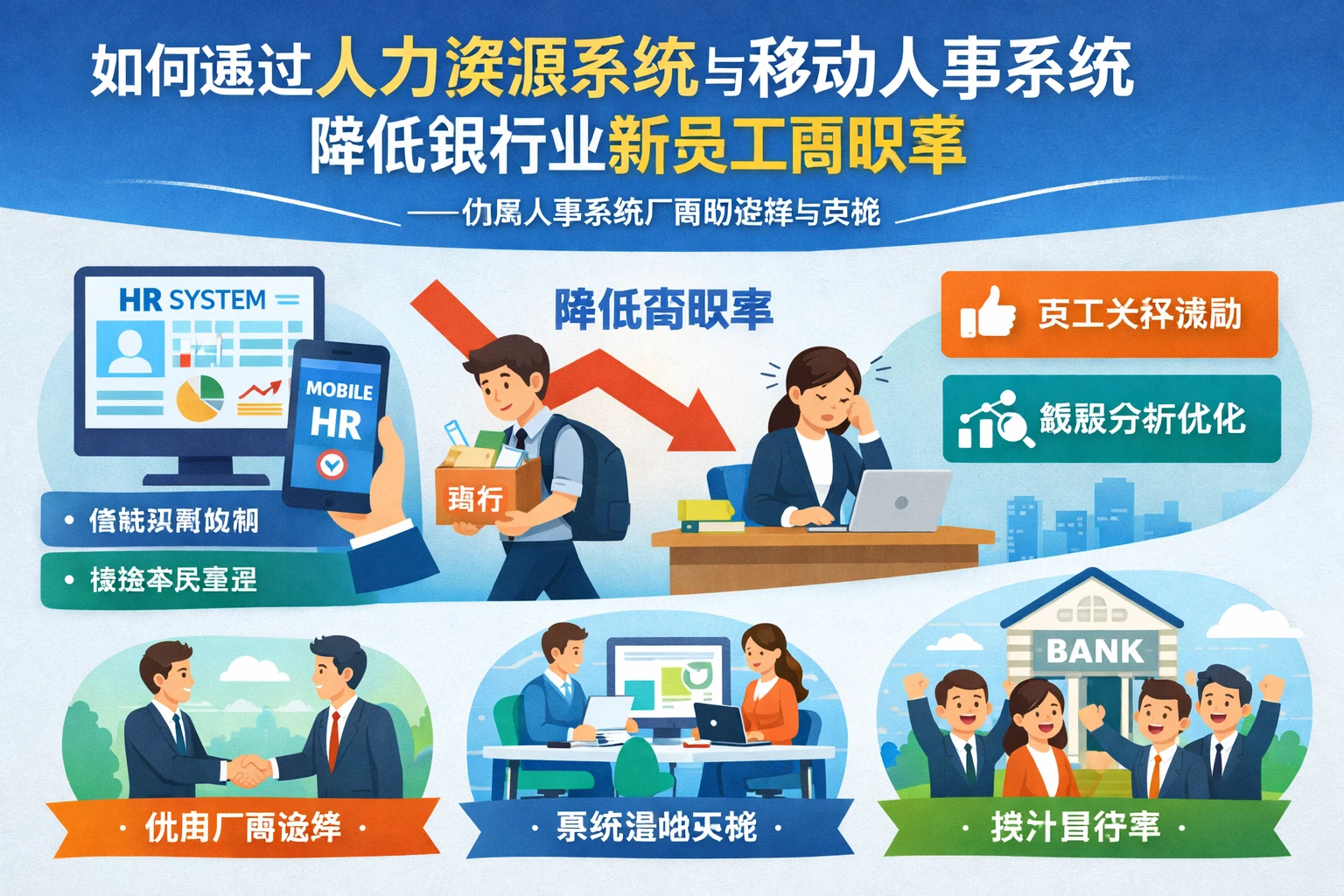 如何通过人力资源系统与移动人事系统降低银行业新员工离职率——优质人事系统厂商的选择与实施