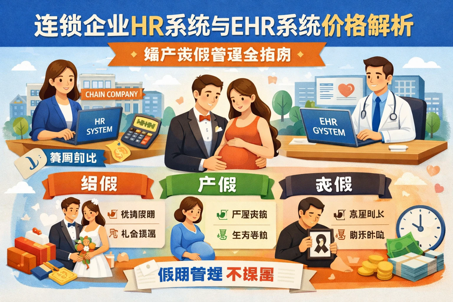 连锁企业HR系统与EHR系统价格解析：婚产丧假管理全指南