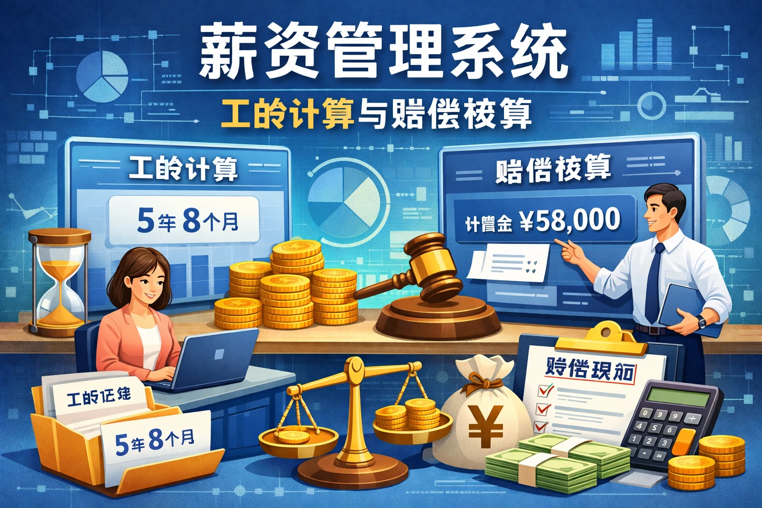 薪资管理系统的工龄计算与赔偿核算功能