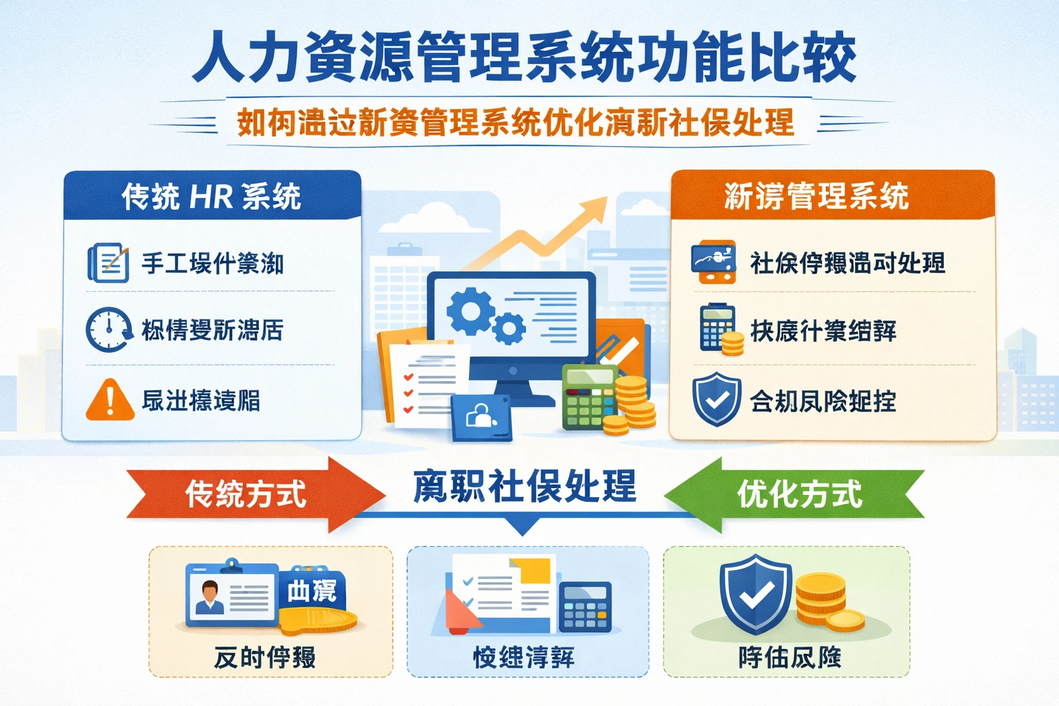 人力资源管理系统功能比较：如何通过薪资管理系统优化离职社保处理