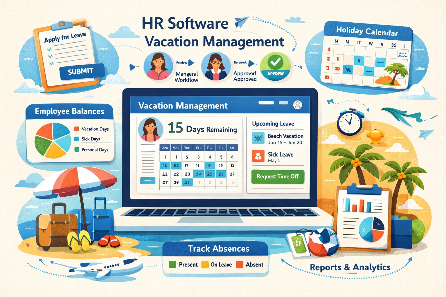 人力资源软件的假期管理能力