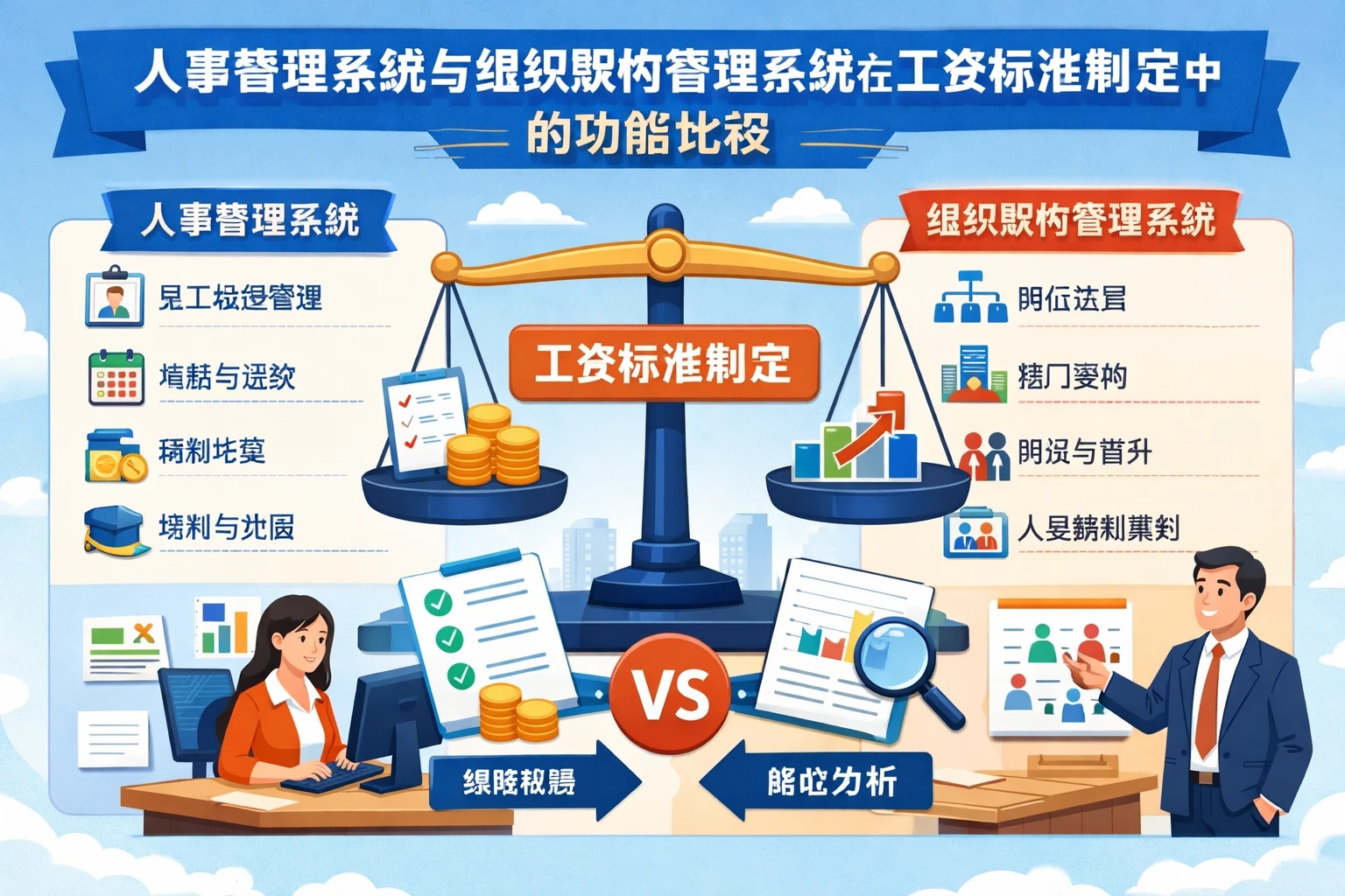 人事管理系统与组织架构管理系统在工资标准制定中的功能比较