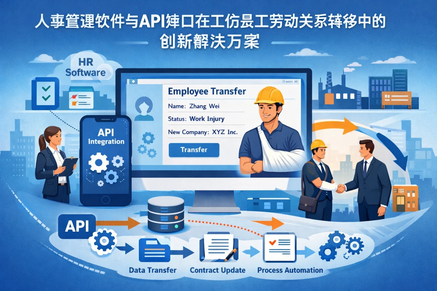 人事管理软件与API接口在工伤员工劳动关系转移中的创新解决方案