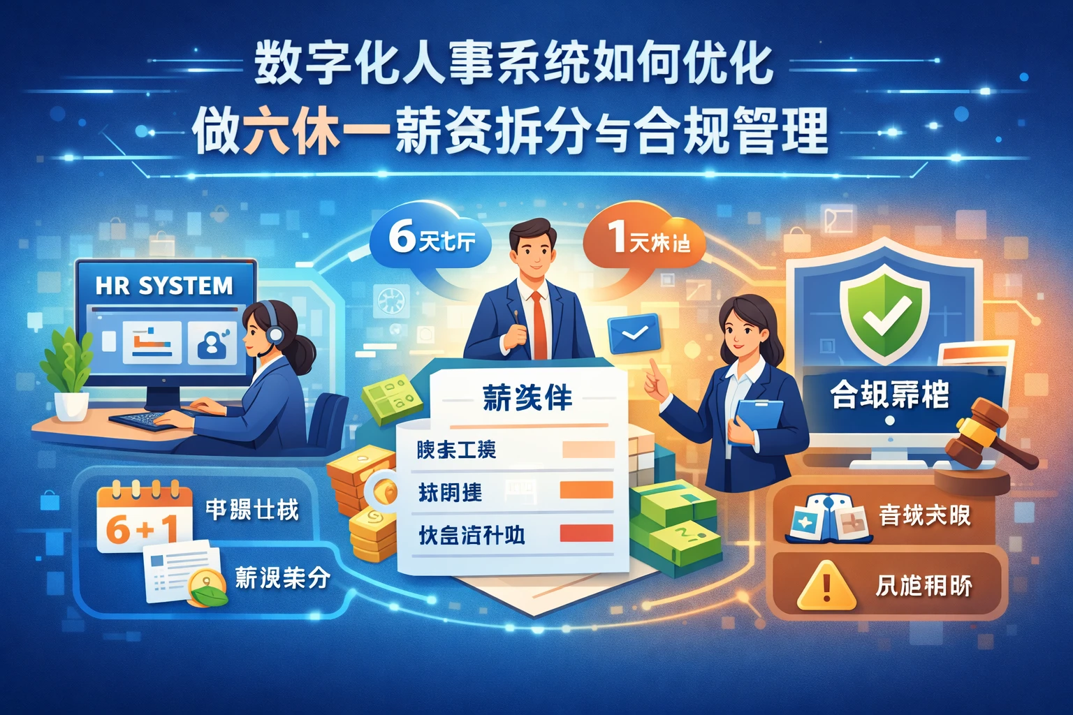 数字化人事系统如何优化做六休一薪资拆分与合规管理