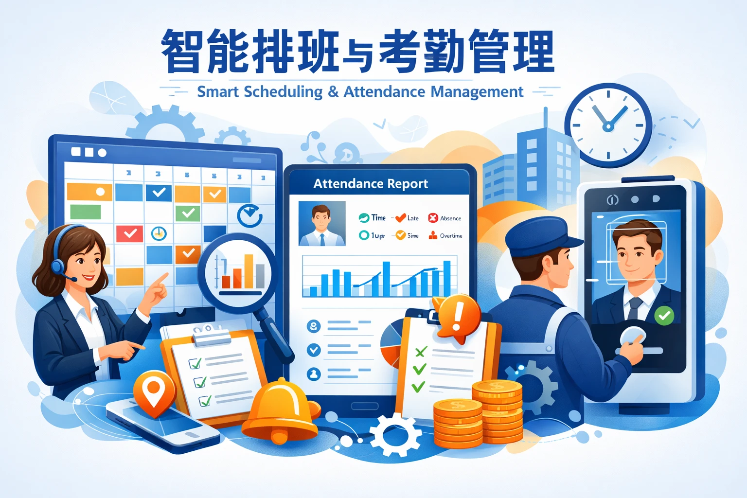 智能排班与考勤管理