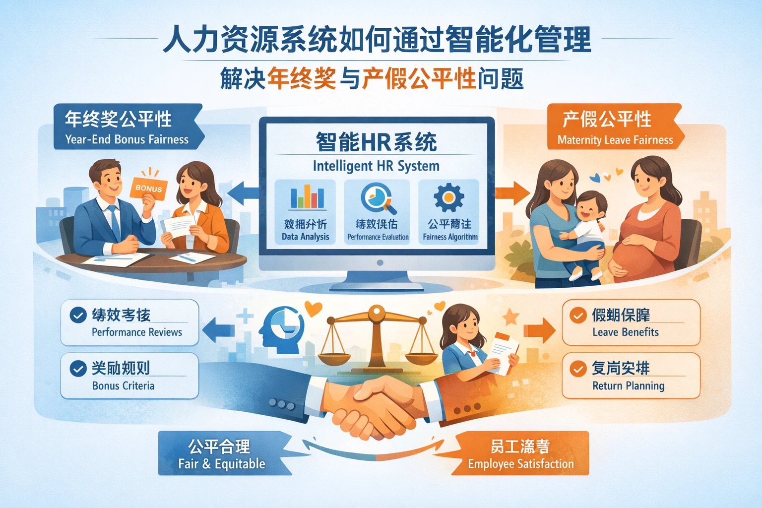 人力资源系统如何通过智能化管理解决年终奖与产假公平性问题