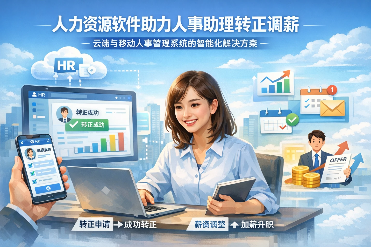 人力资源软件助力人事助理转正调薪：云端与移动人事管理系统的智能化解决方案
