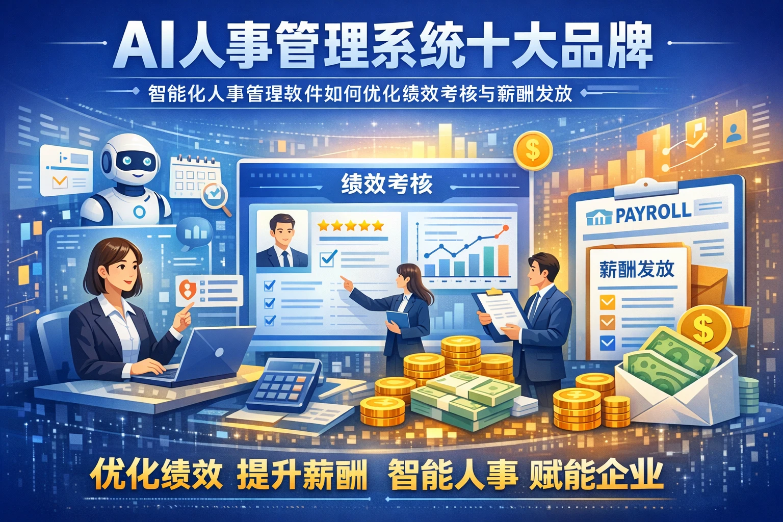 AI人事管理系统十大品牌:智能化人事管理软件如何优化绩效考核与薪酬发放