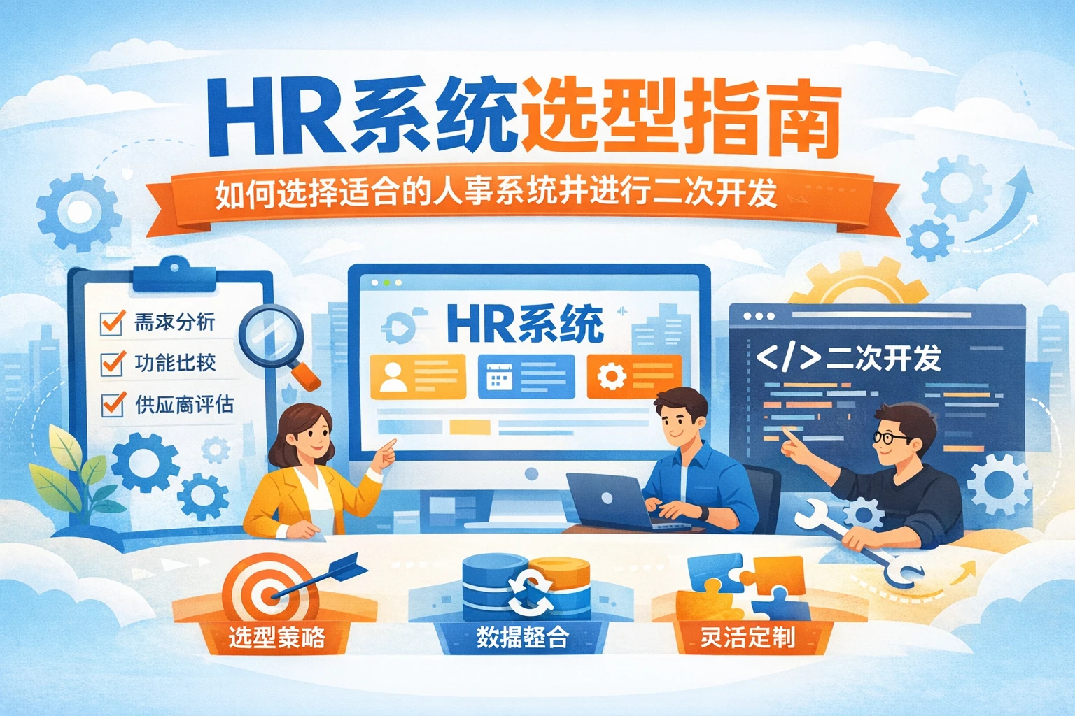 HR系统选型指南：如何选择适合的人事系统并进行二次开发