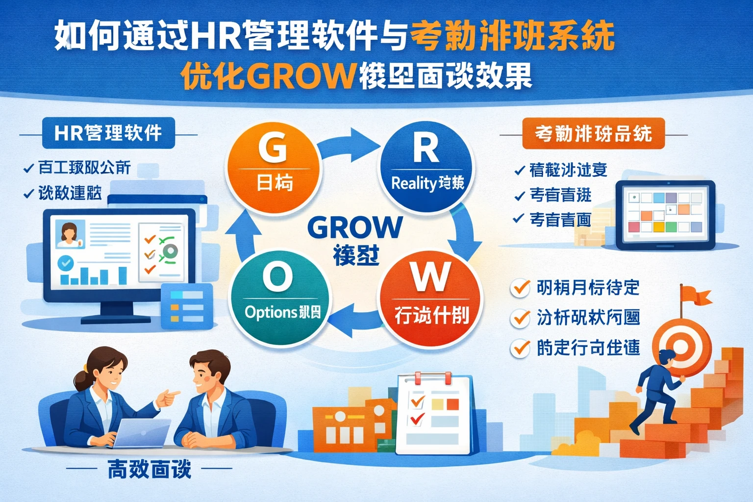 如何通过HR管理软件与考勤排班系统优化GROW模型面谈效果